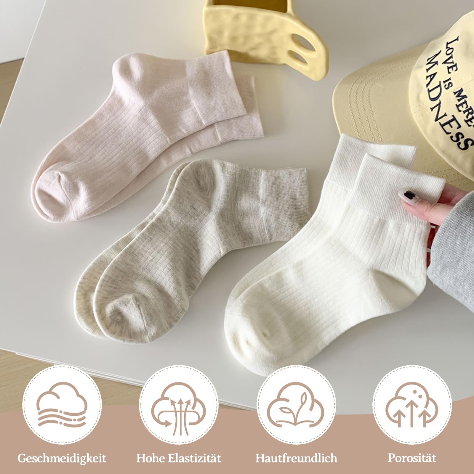 Носки в рубчик Женские Белые 35-41, фото №4