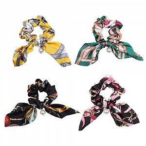 Набор резинок для волос 4шт. Винтажный цветочный эластичный - Фото 1