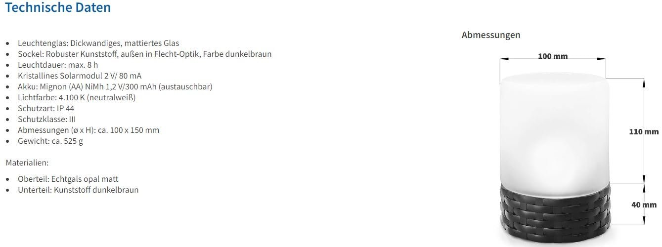 Настільна лампа Esotec 102075 Сонячна В стилі ротанга Скляна 15 см, фото №8