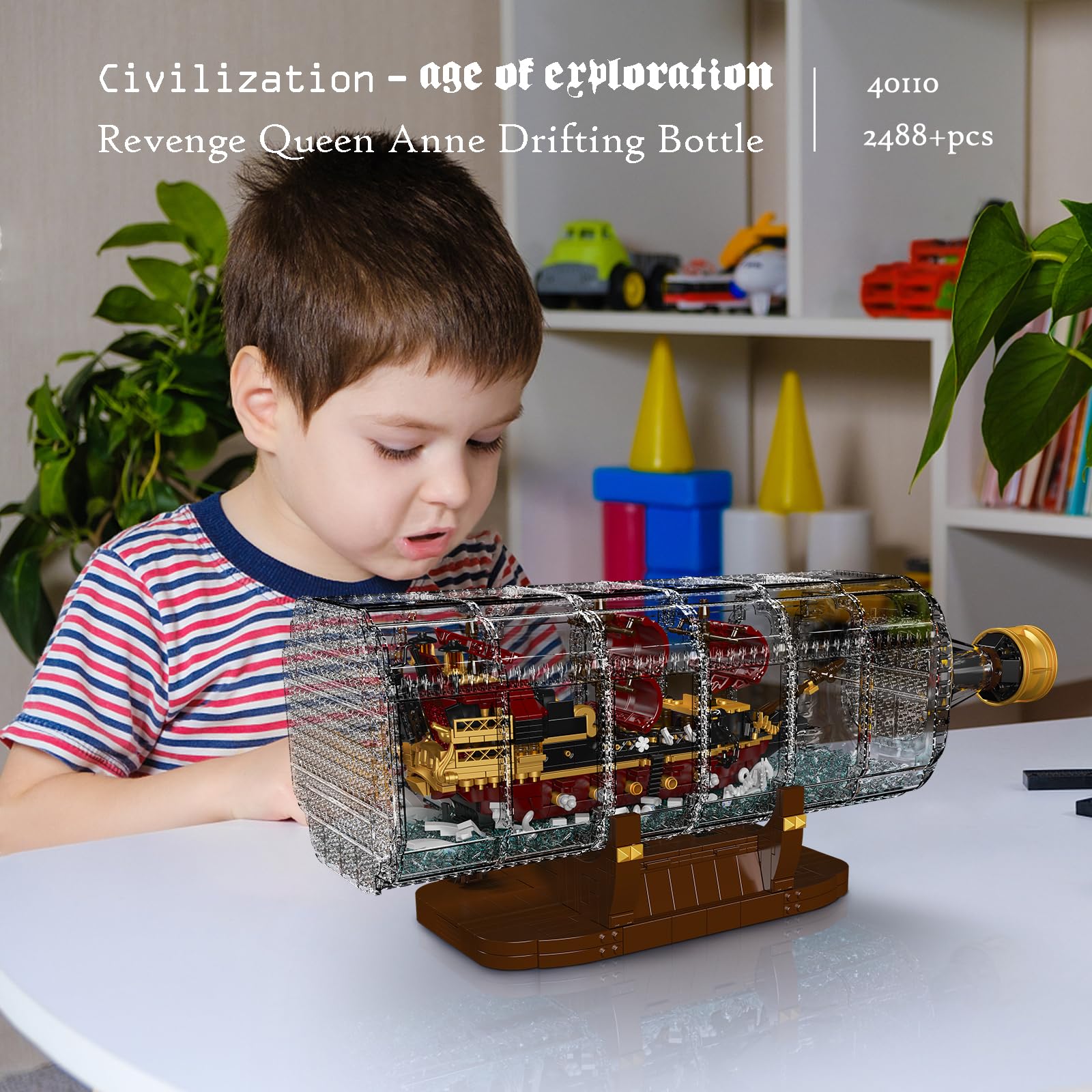 Конструктор JMBricklayer Drift Bottle Пиратский корабль Technology Clamping Blocks 40110, фото №5