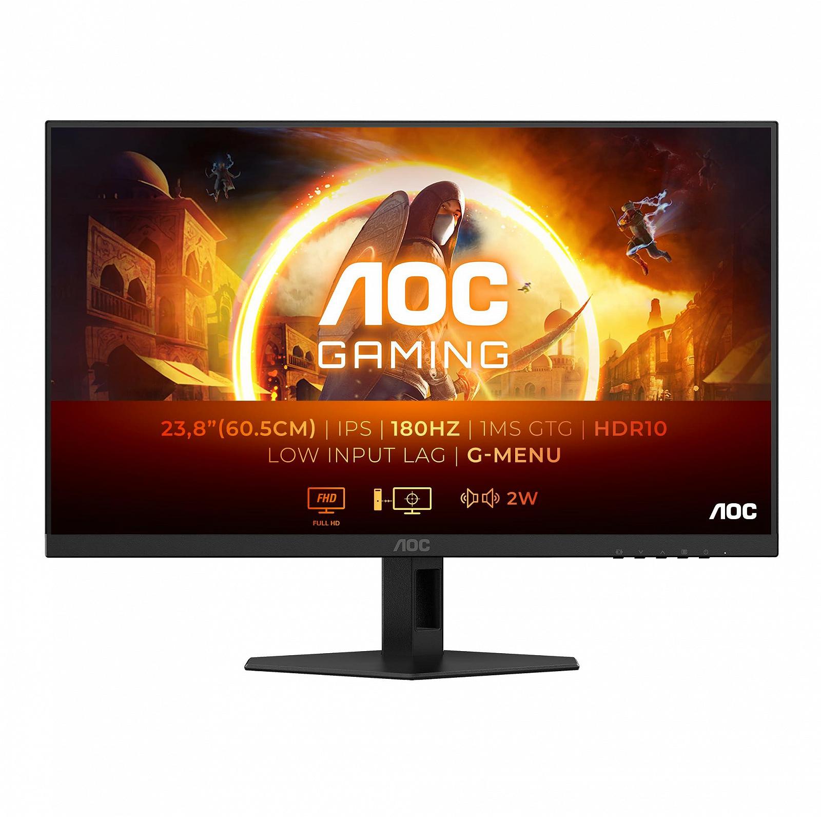 Монітор AOC Gaming 24G4XE 24 дюйма FHD 180 Гц 1 мс FreeSync Prem. G-Sync Comp. HDR10 чорний, фото №2