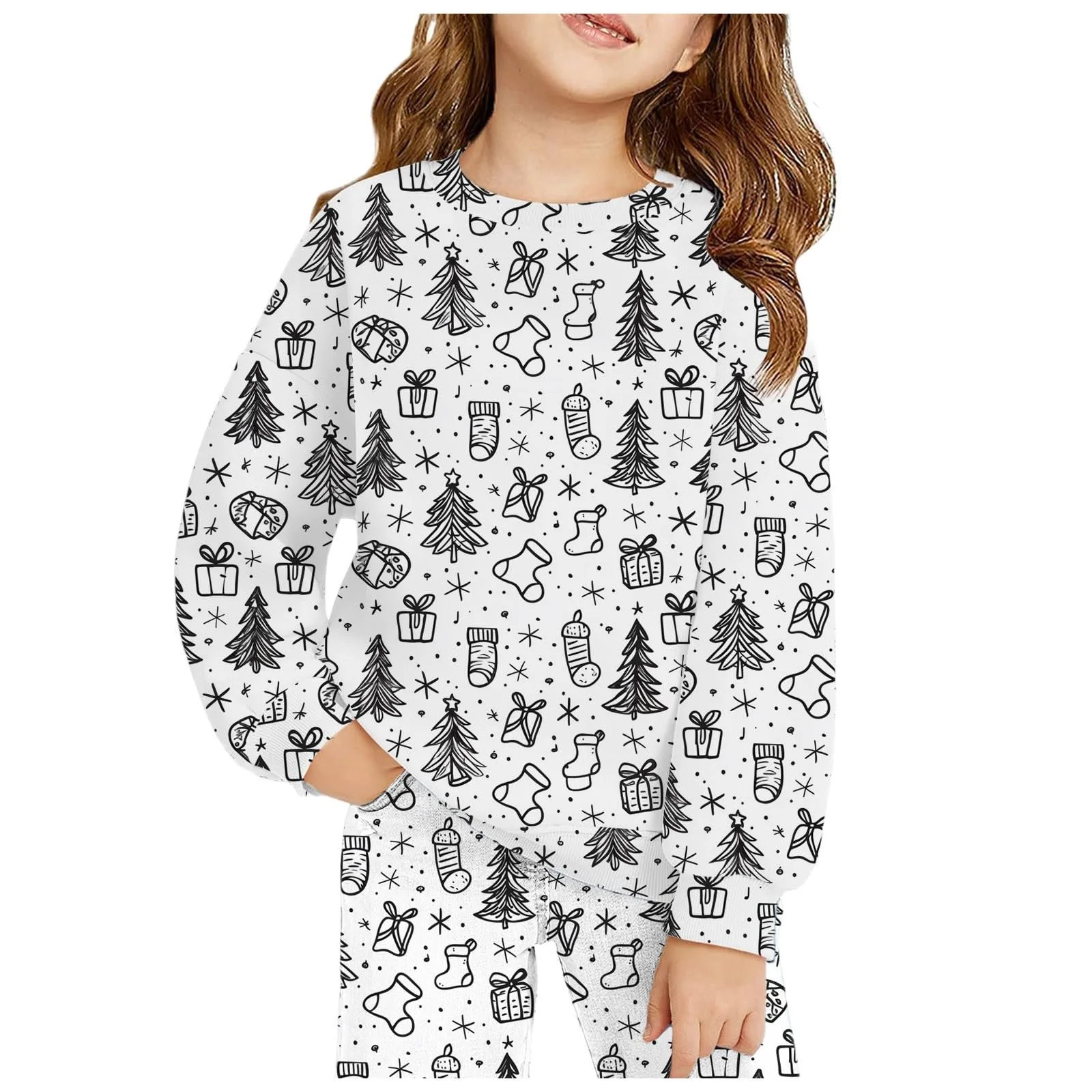 Дитяча піжама для розфарбовування Білий мультяшний принт, фото №1