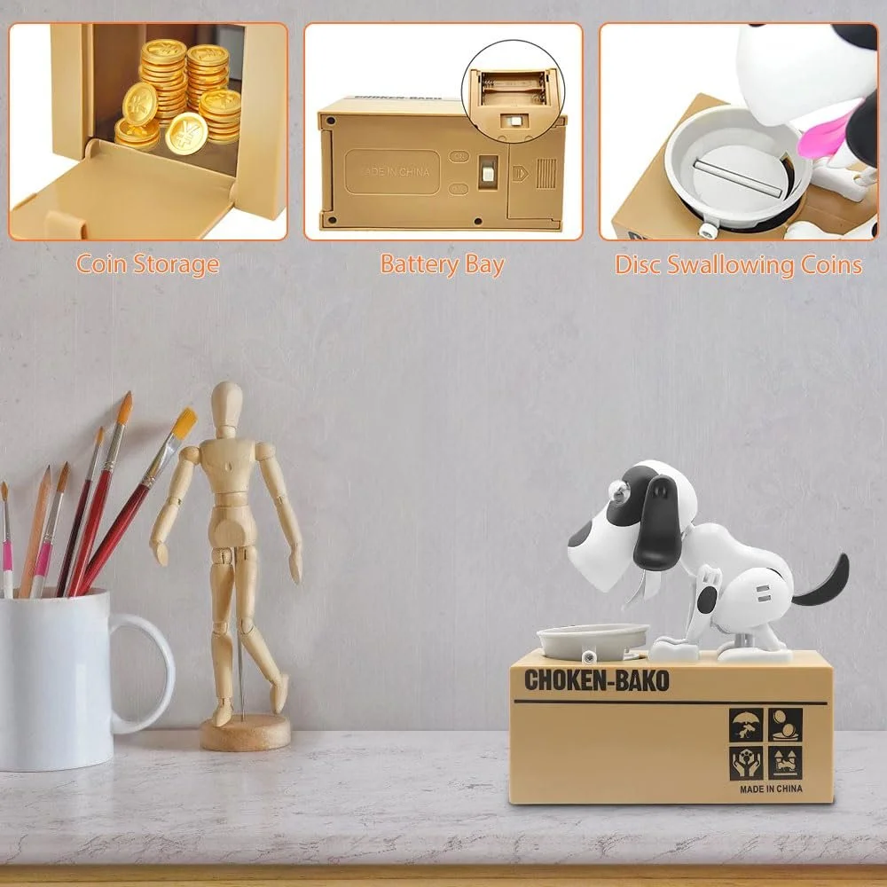 Копилка Hungry Dog интерактивная Белая, фото №5