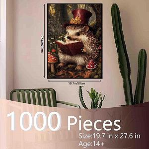 Пазл Hedgehog Mushroom Animals Reading Book 1000 элементов 50,8 см - Фото 1