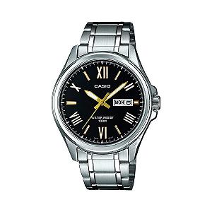 Часы Casio MTP1377D-1AVEF Кварцевые Аналогово-цифровой дисплей Черный циферблат Серебристый ремешок из нержавеющей стали - Фото 1