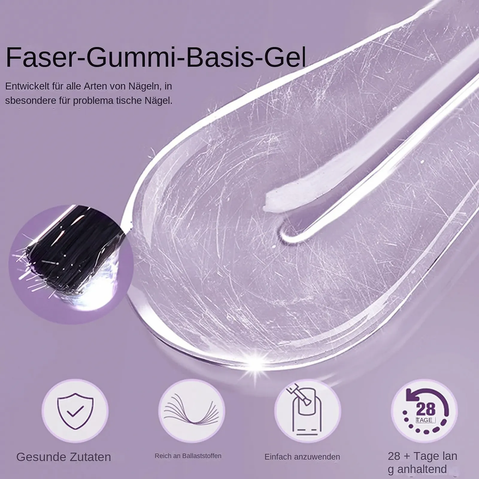 Гель-лак Mihauuke Fiberglas Unterlack - Прозрачный, фото №4 Гель-лак Mihauuke Fiberglas Unterlack - Прозрачный, фото №4