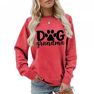 Женский свитшот MLZHAN С графическим рисунком собачьей лапы для бабушки, с длинными рукавами - Фото 1