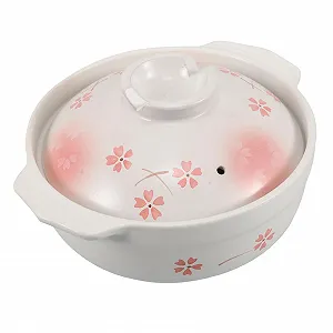 Кастрюля Gatuida японская керамическая с крышкой термостойкая для газовой плиты с равномерным распределением тепла - Фото 1