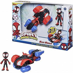 Фігурка Spidey and his Amazing Friends Marvel Transformable Techno-Racer та Miles Morales Spider-Man, 10 см - Фото 1