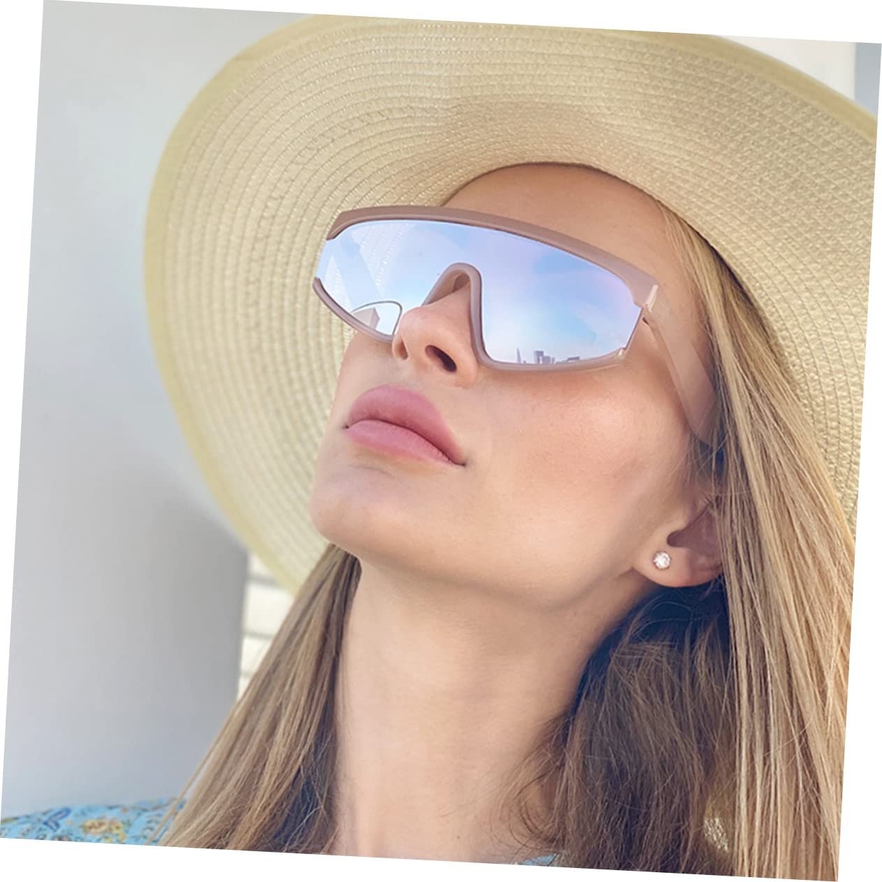 Сонцезахисні окуляри Прямокутні Модні окуляри для жінок PACKOVE Outdoor, коричневий, фото №3