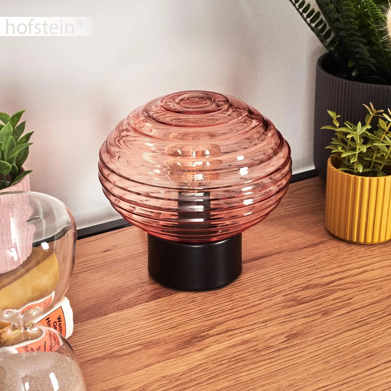 Настільна лампа Gualtar Metal / Glass Modern Vintage / Retro Ø 15.5 см E14 Black / Pink, фото №3