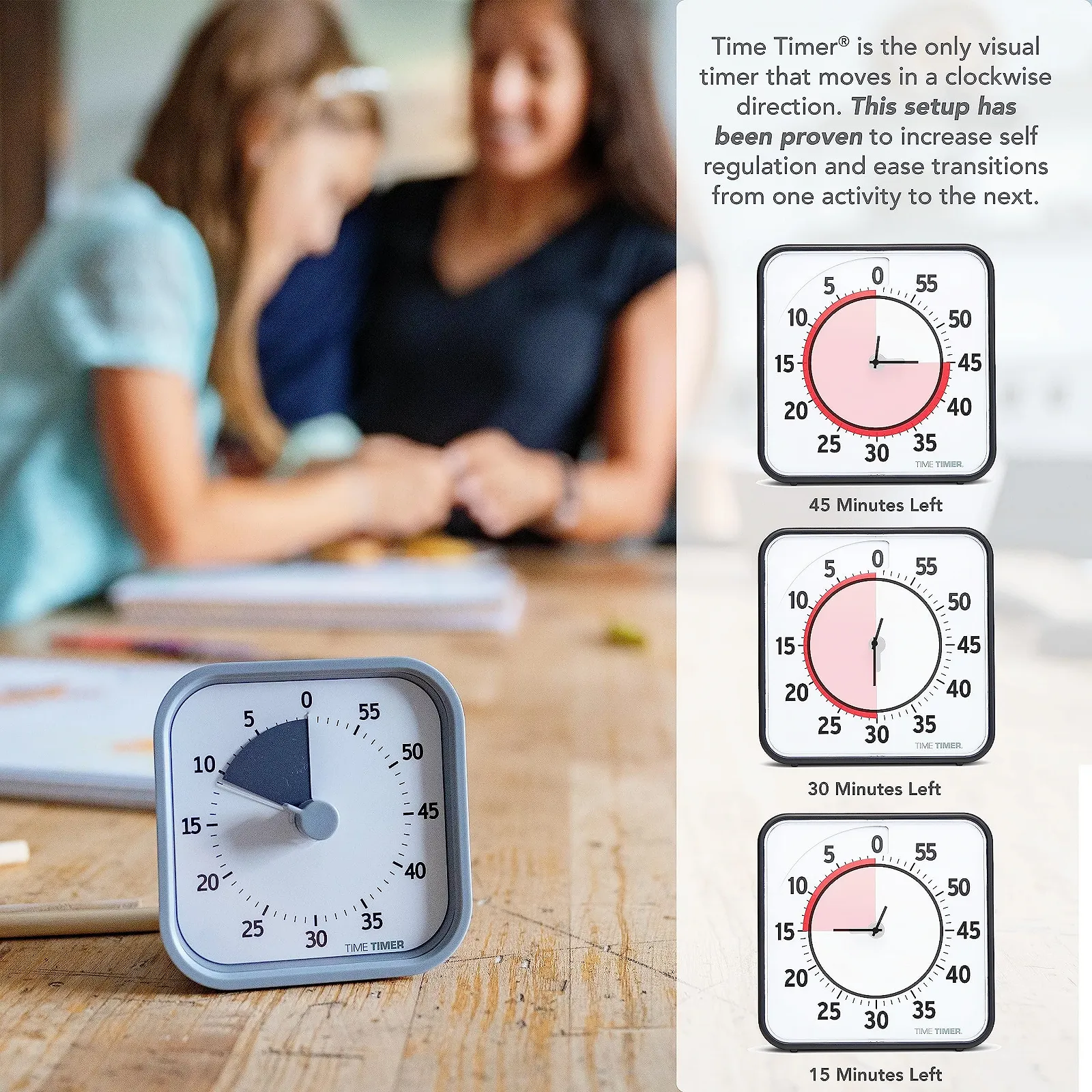 Визуальный таймер Time Timer MOD Home Edition 60 минут бесшумный 4 сменных чехла, фото №5
