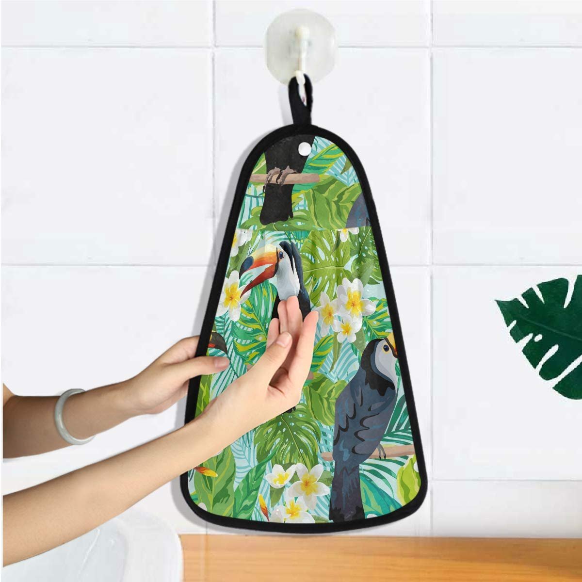 Підвісний рушник Tropical Palm Leaves Toucan поглинаючий швидкосохнучий, фото №5
