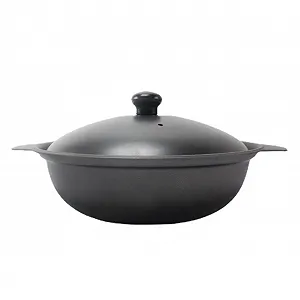 Форма для запекания SOIMISS 18 cm чугунная с крышкой желтая - Фото 1