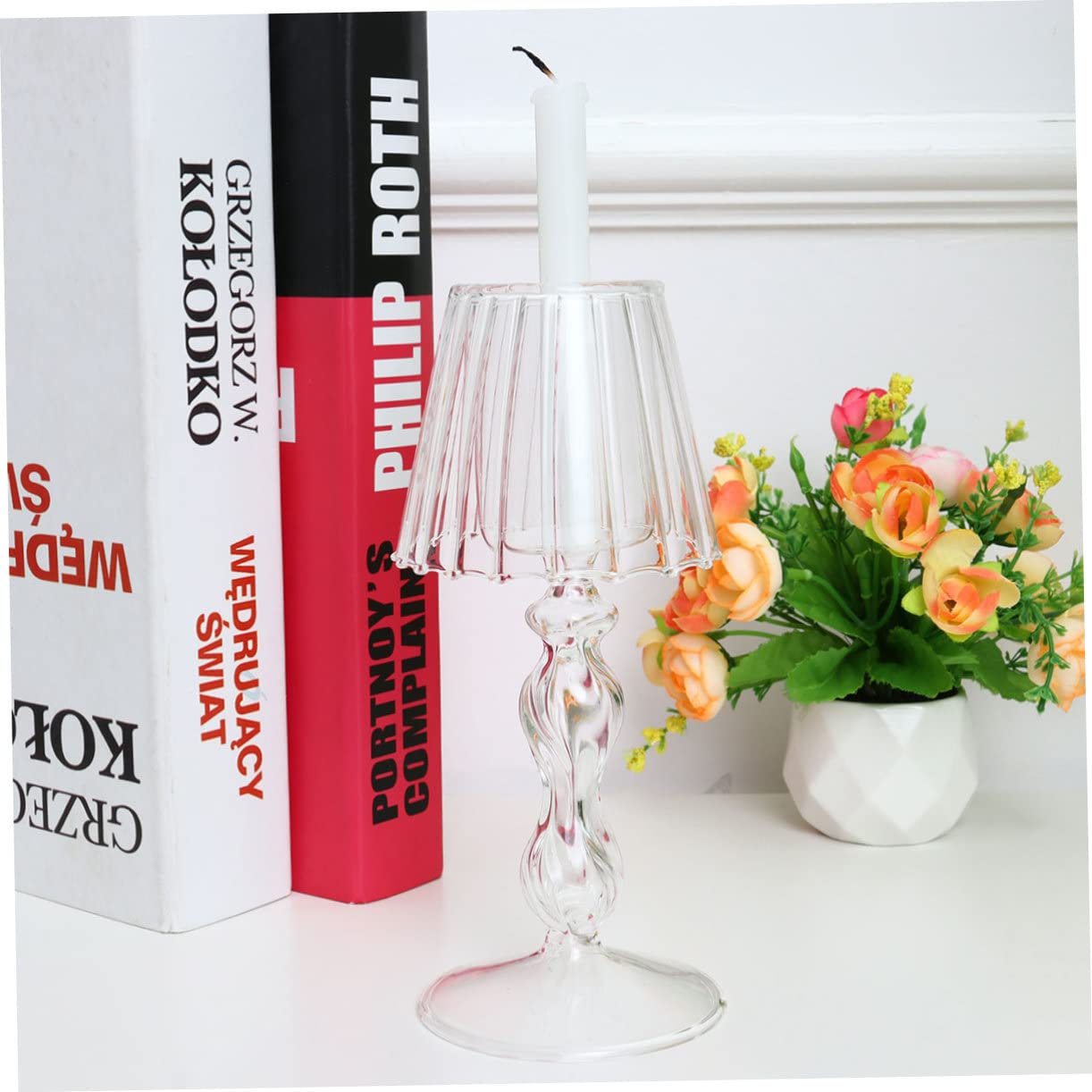 Тримач Для Чайних Свічок Homoyoyo Зі Скляною Лампо Подібною Формою Декоративний, фото №3