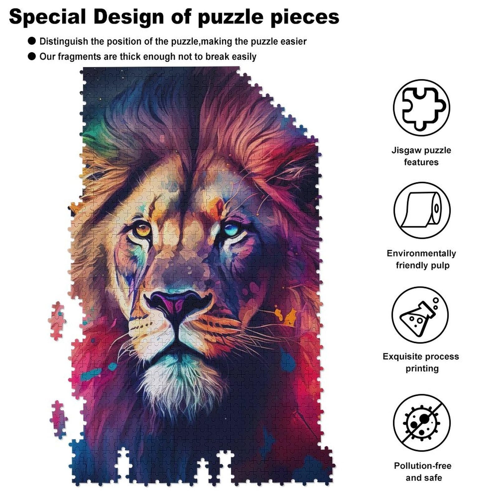 Дерев'яний пазл Lion 1000 елементів 78 x 53 см, фото №4
