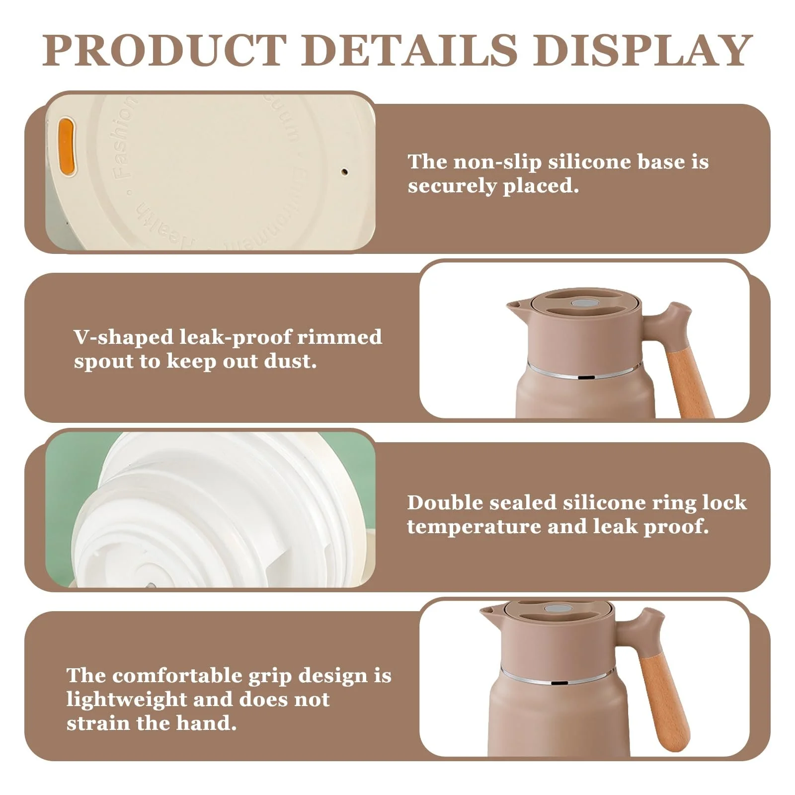 Термос-кавник 1.5 л, з нержавіючої сталі, термічна подвійна вакуумна ізоляція, фото №6 Термос-кавник 1.5 л, з нержавіючої сталі, термічна подвійна вакуумна ізоляція, фото №6