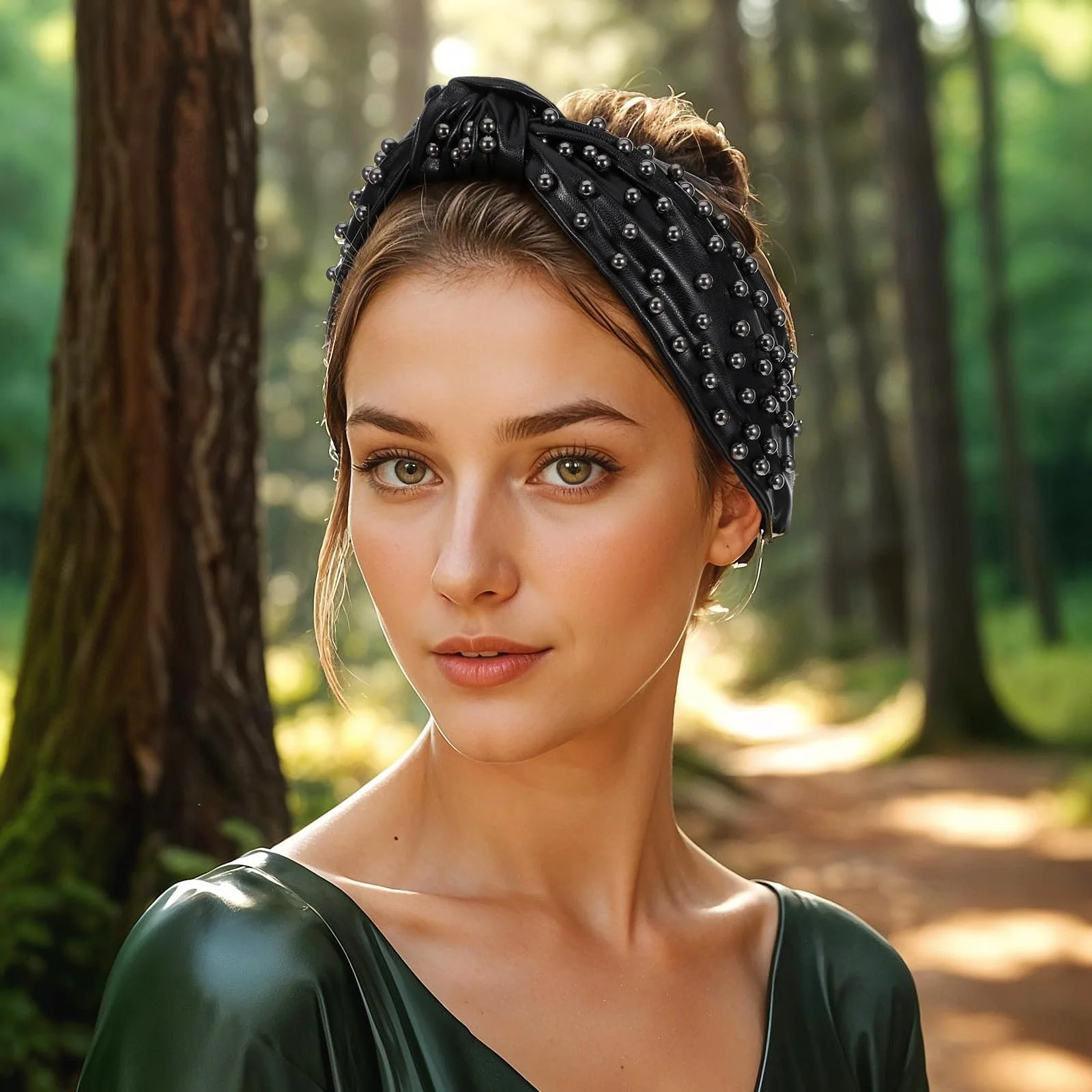 Обруч Чорний з перлинами для жінок і дівчат, фото №5