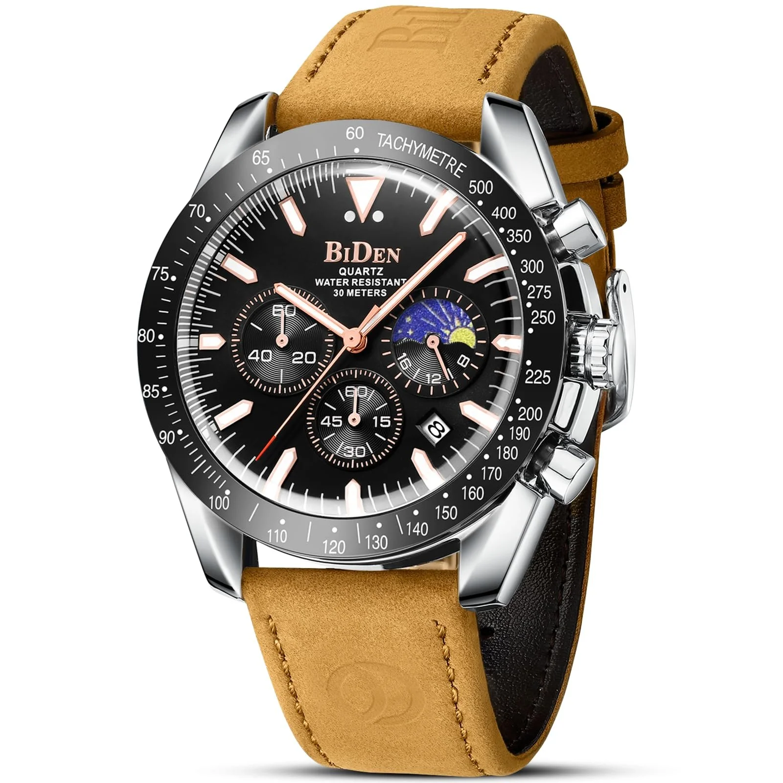 Чоловічий годинник HANPOSH Хронограф з нержавіючої сталі Водонепроникний, фото №1 Чоловічий годинник HANPOSH Хронограф з нержавіючої сталі Водонепроникний, фото №1