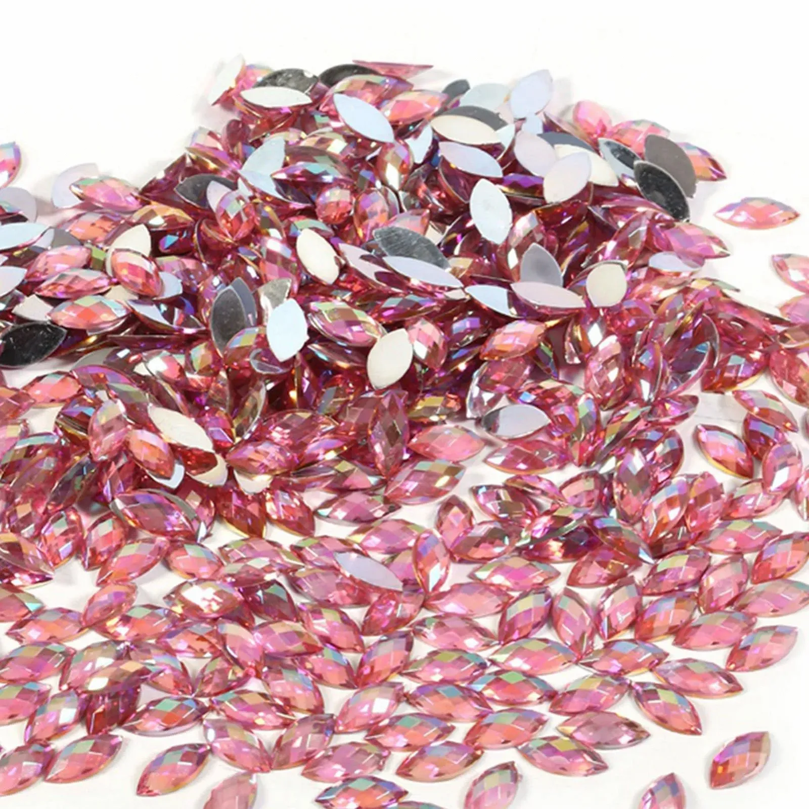 Стрази Плоскі 7X15MM Світло-Рожевий, 500 шт, фото №4