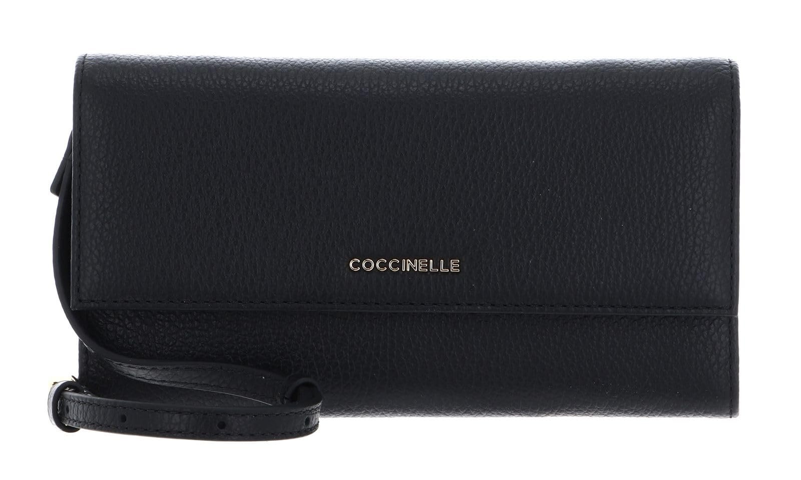 Кошелек Мини-сумка Coccinelle Metallic Soft Зернистая кожа Черный, фото №1