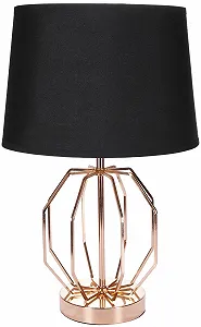 Настільна лампа BRUBAKER Vintage Grid Pattern Металева основа 45 см Золотистий/Чорний synthetic.ua - Фото 1