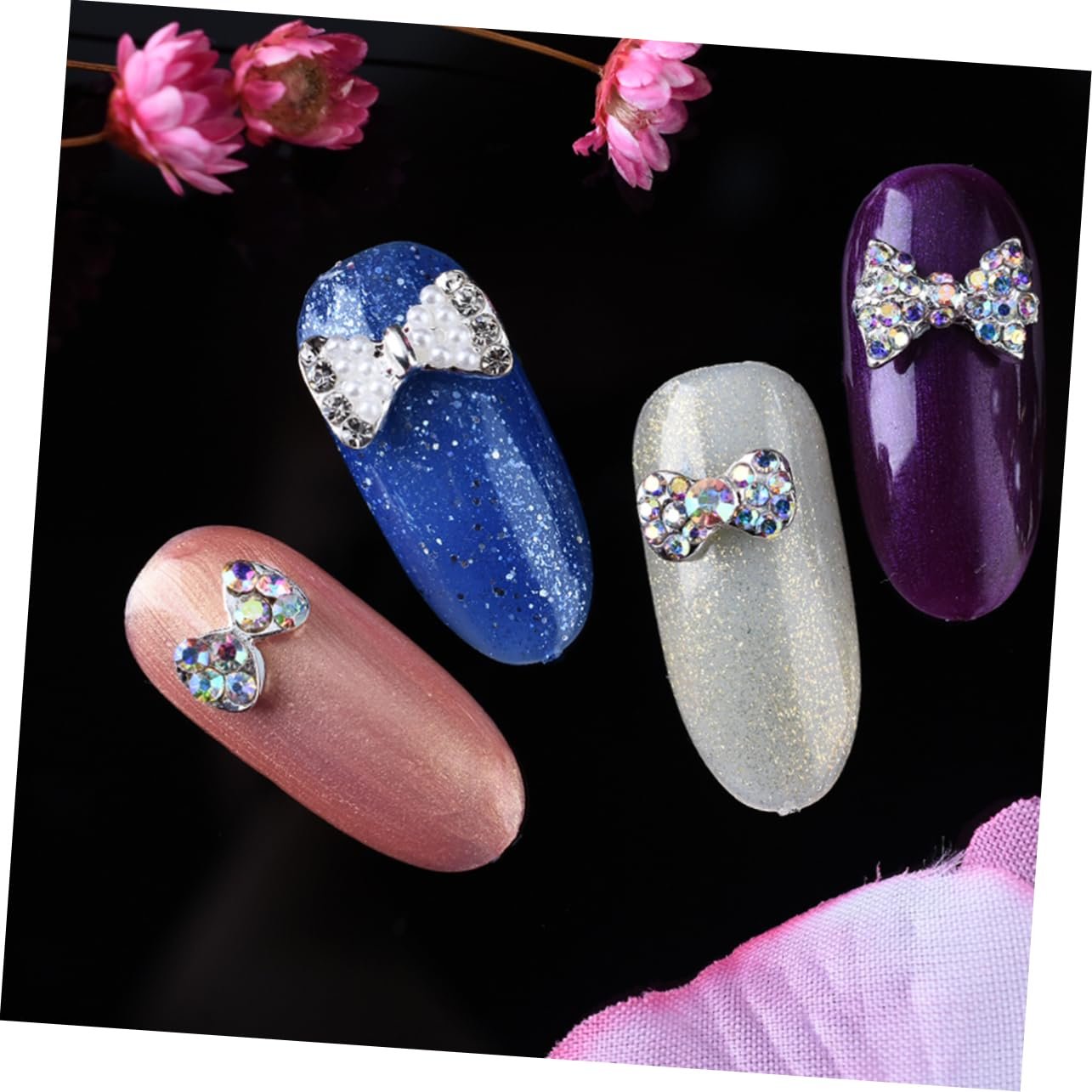 Наклейка для ногтей FRCOLOR 3 набора Стразы бант Кристаллы Наклейки для декорирования ногтей 20 шт * 3, фото №2