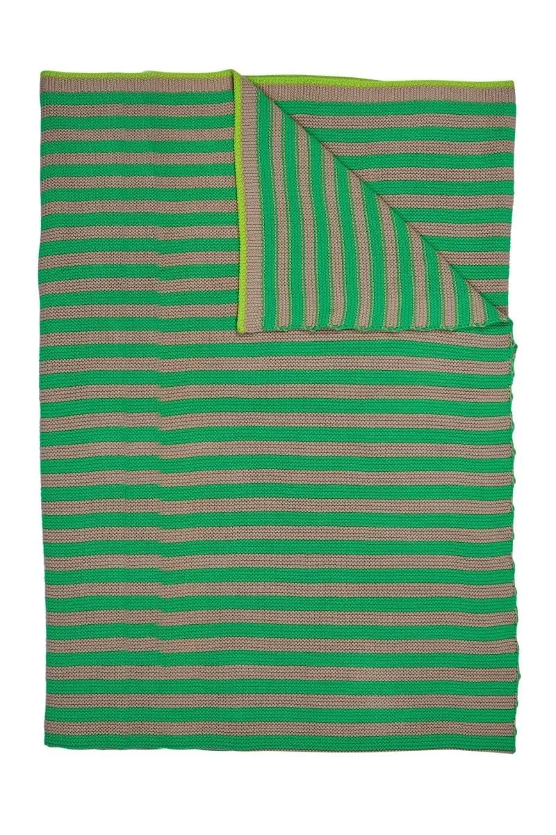 В'язане покривало Pip Studio Bonsoir Stripe Зелений, 130 x 170 см, фото №1