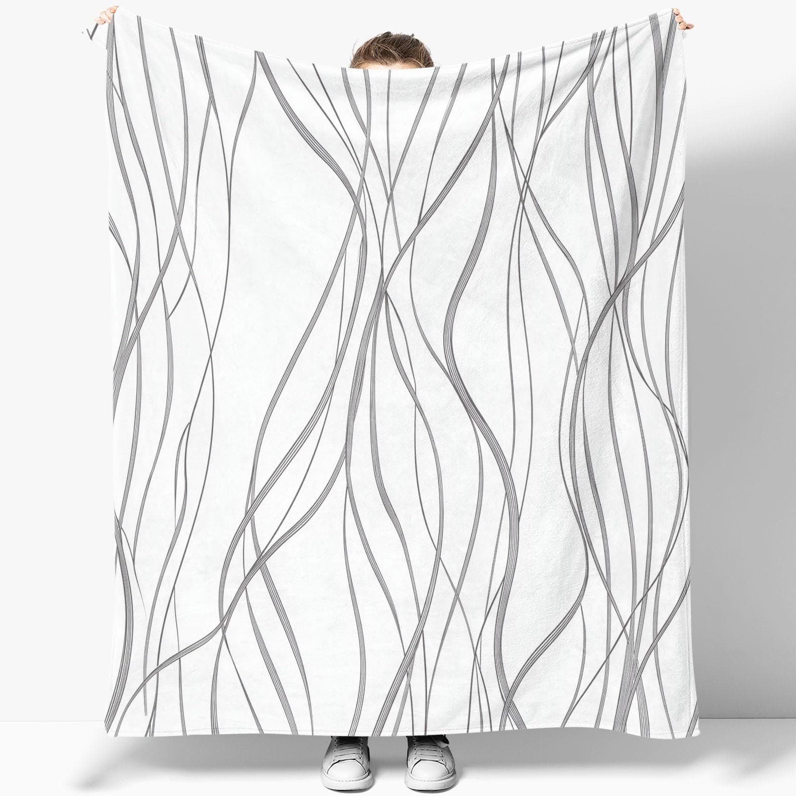 Плед Лінії Простота Текстура Високоякісний фланель Сірий 130 x 150 см, фото №3 Плед Лінії Простота Текстура Високоякісний фланель Сірий 130 x 150 см, фото №3