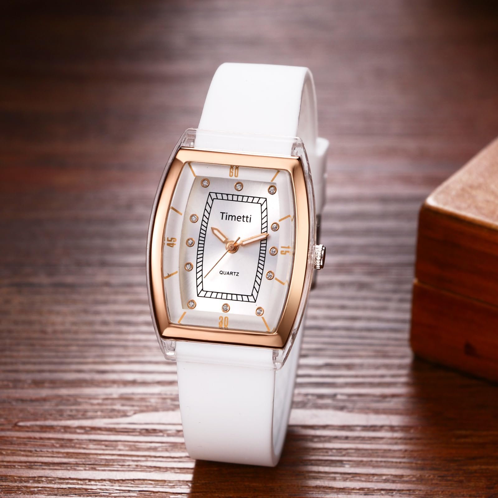 Часы Женские JewelryWe Квадратные Аналоговые Кварцевые Силиконовый Ремешок, фото №5