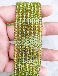 Натуральный Перидот круглые граненые гладкие бусины 4.5-5 мм, нить длиной 33 см бусины из драгоценных камней для ожерелья, браслета synthetic.ua - Фото 1
