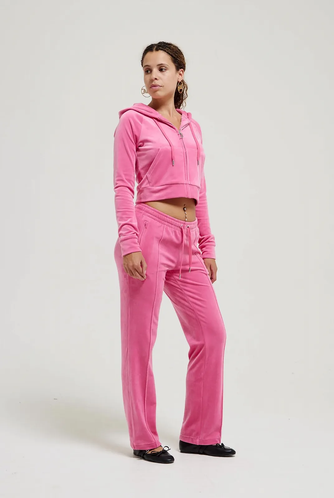 Жіноча толстовка з капюшоном Juicy Couture Madison з блискавкою, велюрова, фото №3