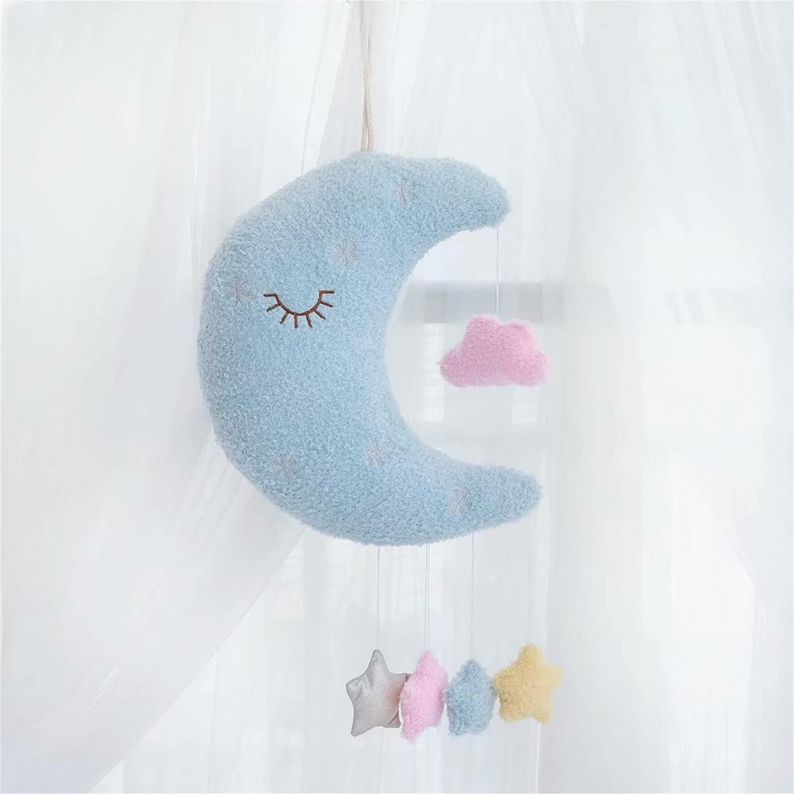 Мобіль Sarah Duke 3D Clouds Moon Wind Chimes прикраса для дитячої кімнати (Blue Moon), фото №1