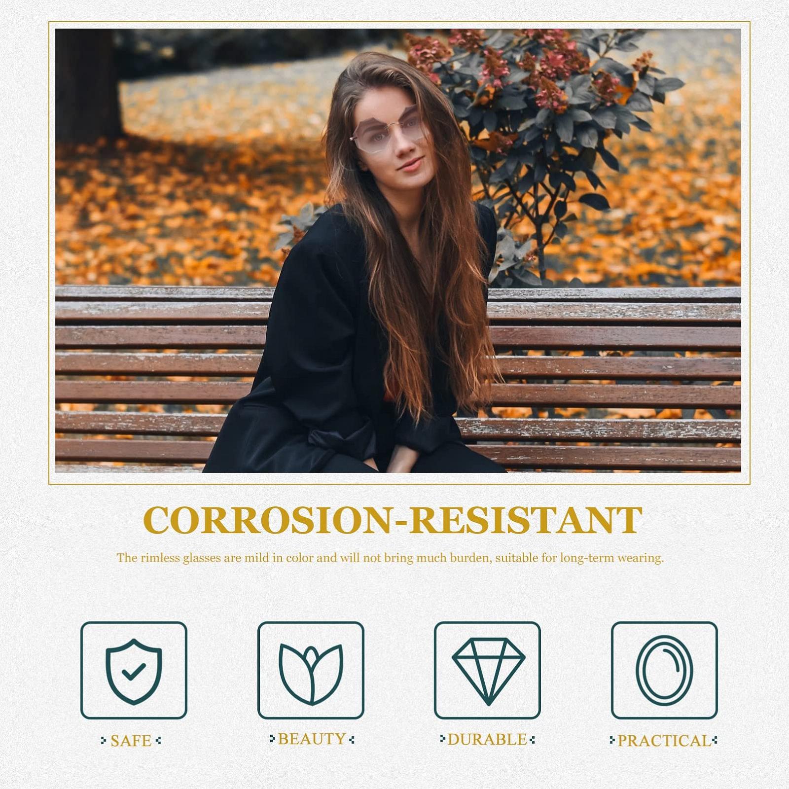 Солнцезащитные очки Без оправы PACKOVE Набор из 3 Стильные Безрамочные, фото №7