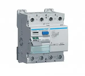 Диференціальний автомат Hager CDB625E 4P 10кА 25A 30мА Type-B Сірий - Фото 1