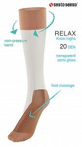 Гольфы Sesto Senso 20 Denier, 2 пары, One Size, шелковистые, тонкие, прозрачные, полуматовые synthetic.ua - Фото 1