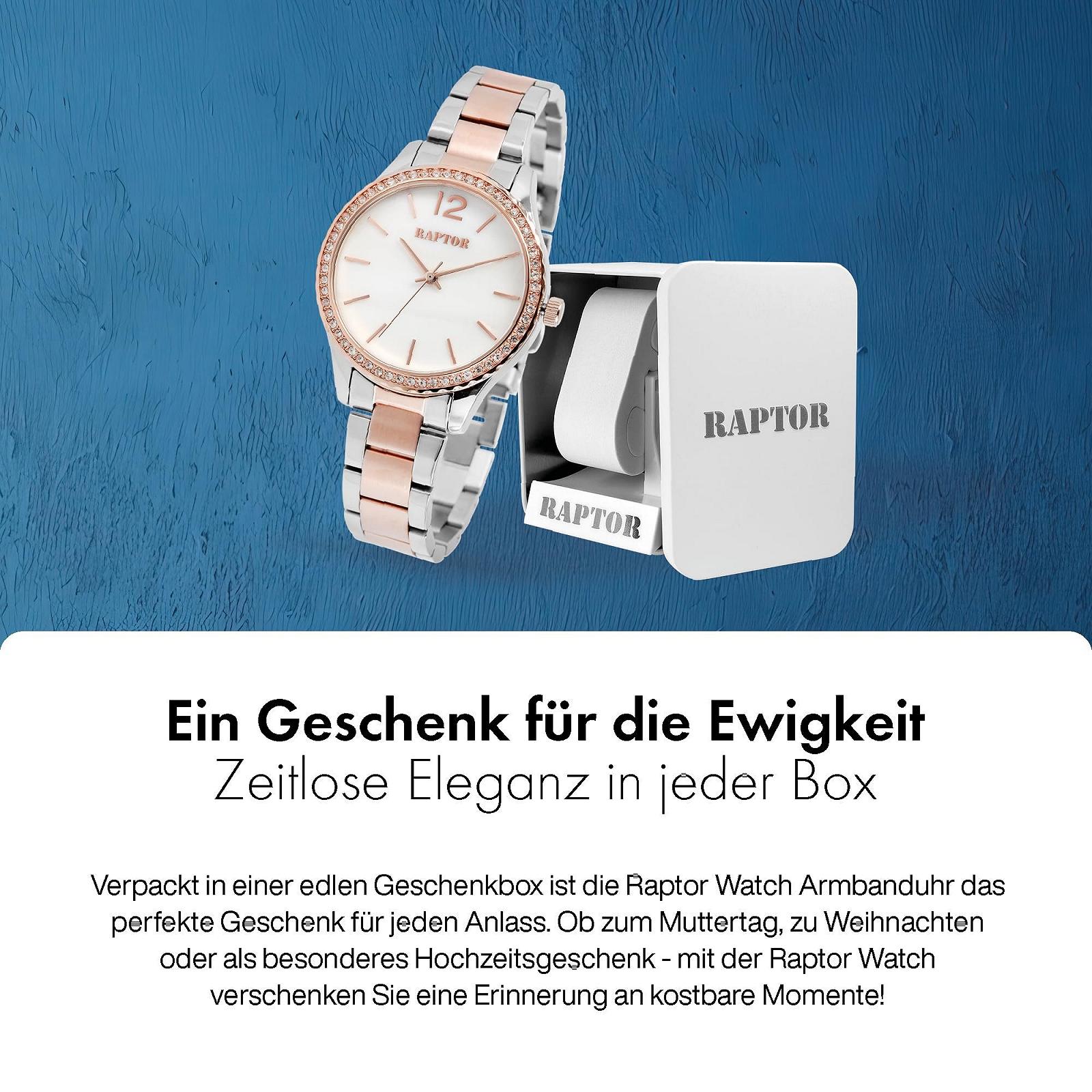 Годинник Raptor Жіночий нержавіюча сталь Перламутровий циферблат 21 см Довжина Блискуче оздоблення Японський кварцовий механізм, фото №6 Годинник Raptor Жіночий нержавіюча сталь Перламутровий циферблат 21 см Довжина Блискуче оздоблення Японський кварцовий механізм, фото №6