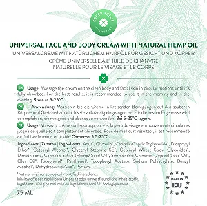 Крем для тела Organic с маслом семян конопли для сухой кожи, увлажняющая формула, 200 мл synthetic.ua - Фото 1