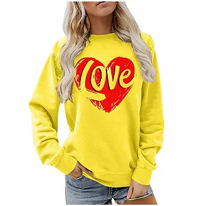 Женский Пуловер Gwnauz С принтом Сердца - Фото 1