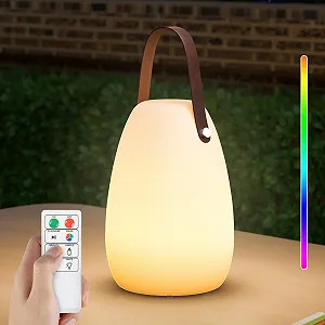 Вулична настільна лампа FUYO Smooth LED Battery 8 Colors Dimmable Leather Handle Warm White - Фото 1