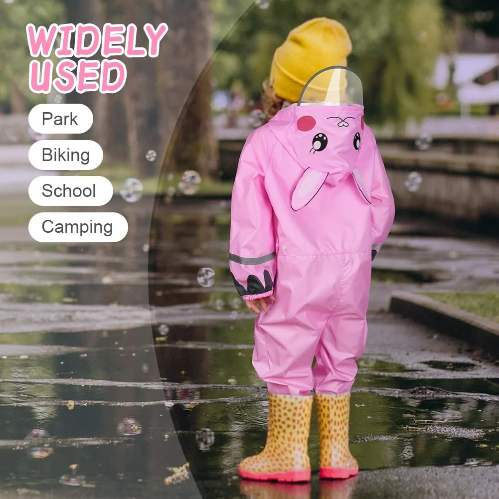 Дождевой костюм HAGOT Детский, детский дождевой костюм, дождевики для девочек и мальчиков, дождевой комбинезон для мальчиков и девочек, дождевой пончо с капюшоном, дождевики, цельный дождевой костюм, многоразовый, фото №6