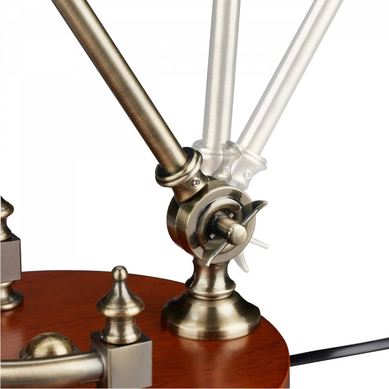 Настільна лампа Relaxdays Banker Retro Зелена/Коричнева 42 x 26 x 25 см E27, фото №6