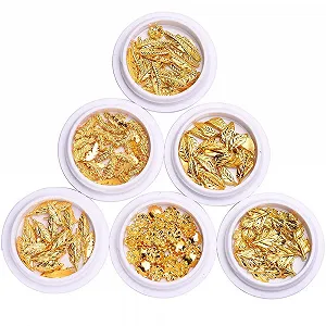 Украшения для ногтей Листья и Цветы, 6 шт - Фото 1