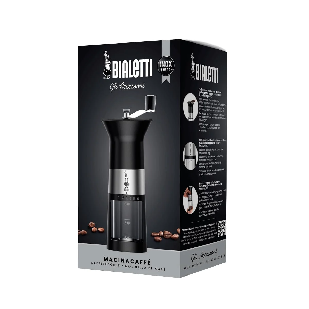 Ручная кофемолка Bialetti Сталь Матовый Черный, фото №3 Ручная кофемолка Bialetti Сталь Матовый Черный, фото №3
