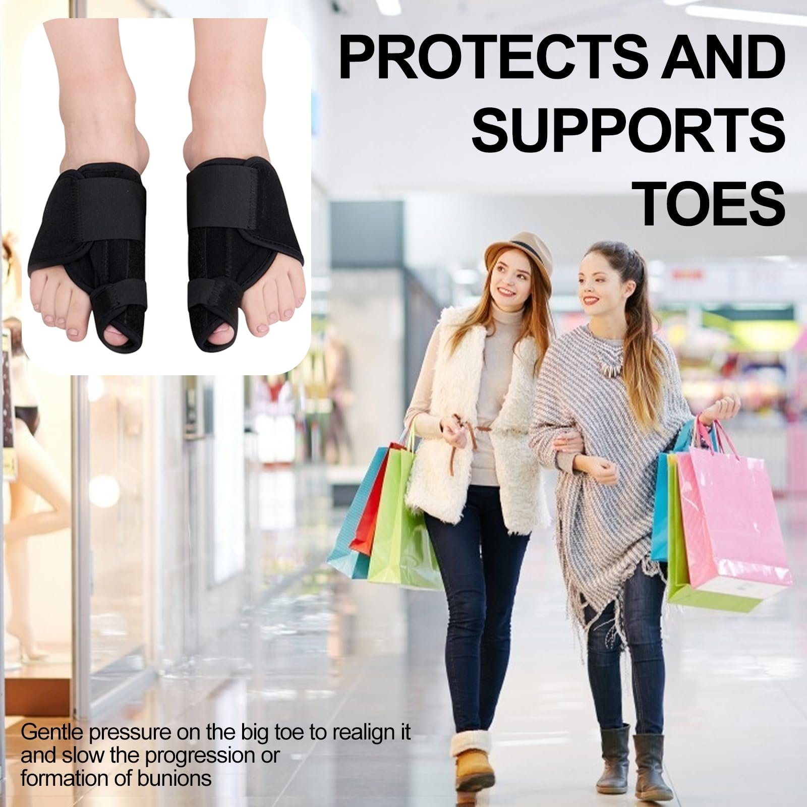 Пов'язка для корекції Hallux Valgus, Денна та нічна шина для чоловіків та жінок, фото №6