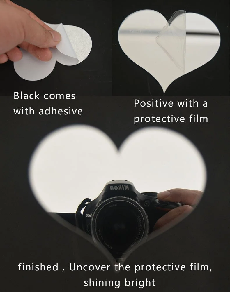 Дзеркальна наклейка на стіну Риби DIY Срібляста, фото №3