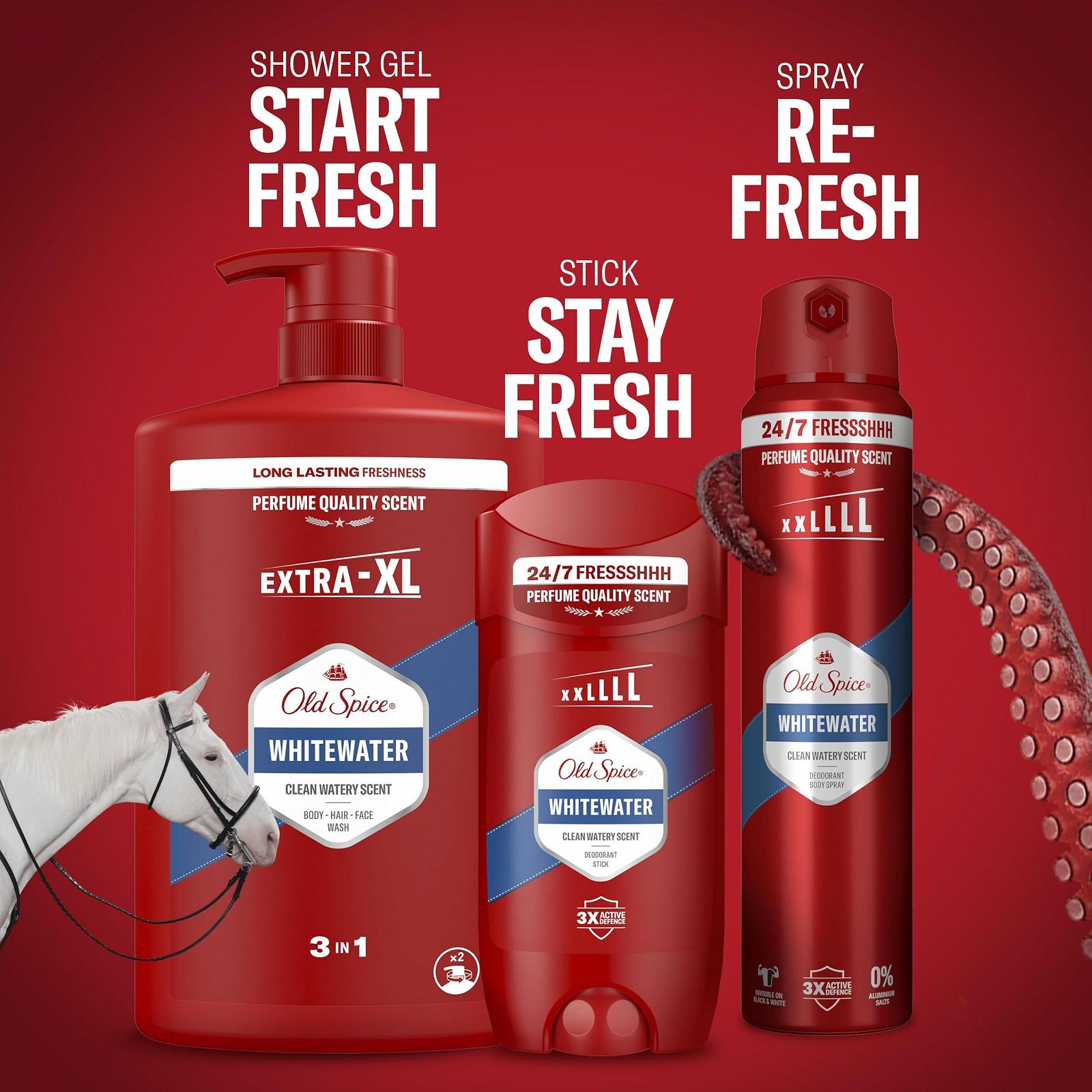 Гель для душу та шампунь 3-в-1 Old Spice Whitewater для волосся, обличчя та тіла 1000 мл (2 шт), фото №6