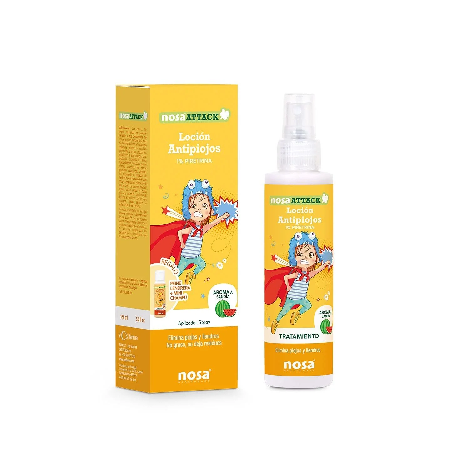 Лосьйон Nosa Loci\_oacute;n Antipiojos 1% Піретрин Аромат Кавуна 150 мл, фото №1