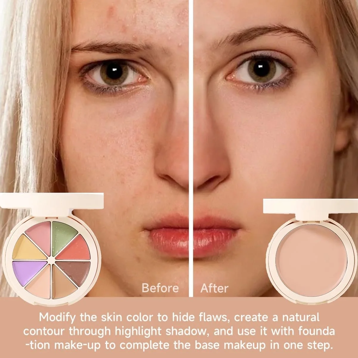 Палітра консилерів KARLOR 9-в-1 і основа під макіяж, 8 кольорів консилера для корекції, фото №6