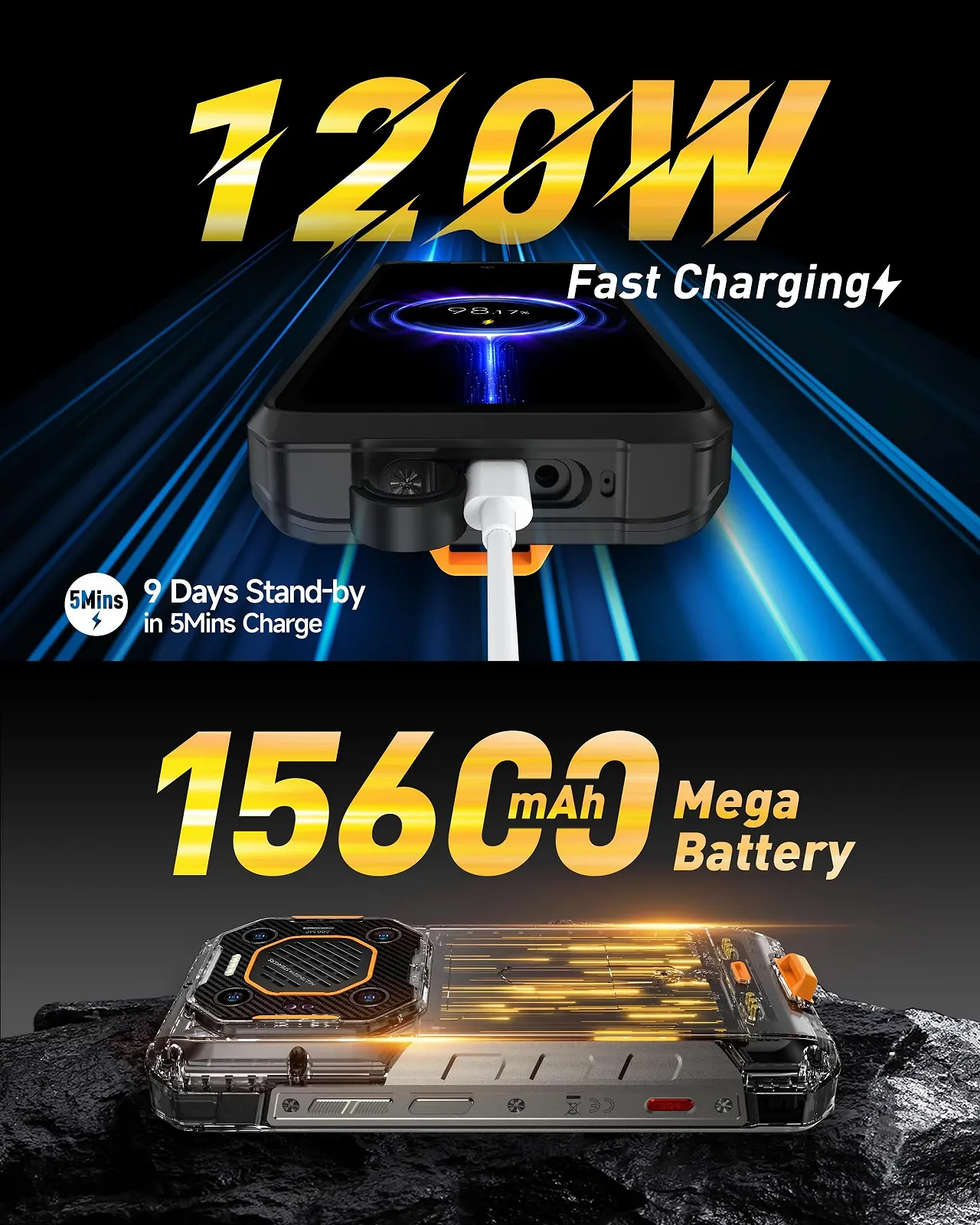 Смартфон Ulefone Armor 26 Ultra 5G 24GB+512GB 200MP+64MP 6.78" FHD+ 120Hz 15600mAh 120W, фото №4